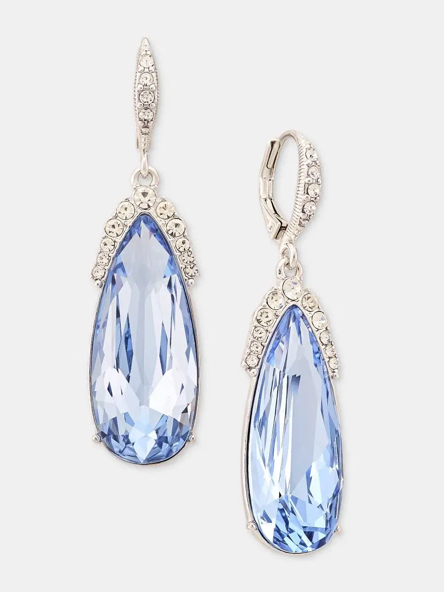 Серьги-подвески каплевидные с кристаллами Crystal Pear-Shape Drop Givenchy — изображение 2 из 4, оттенок голубой