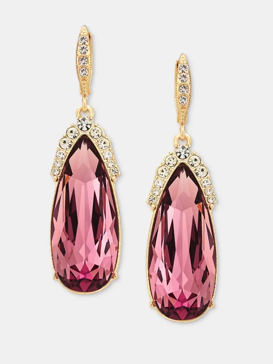 Серьги-подвески каплевидные с кристаллами Crystal Pear-Shape Drop Givenchy — изображение 1 из 4, оттенок розовый