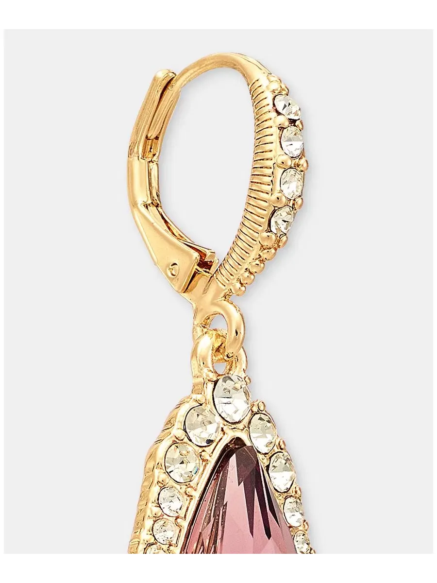 Серьги-подвески каплевидные с кристаллами Crystal Pear-Shape Drop Givenchy — изображение 4 из 4, оттенок розовый