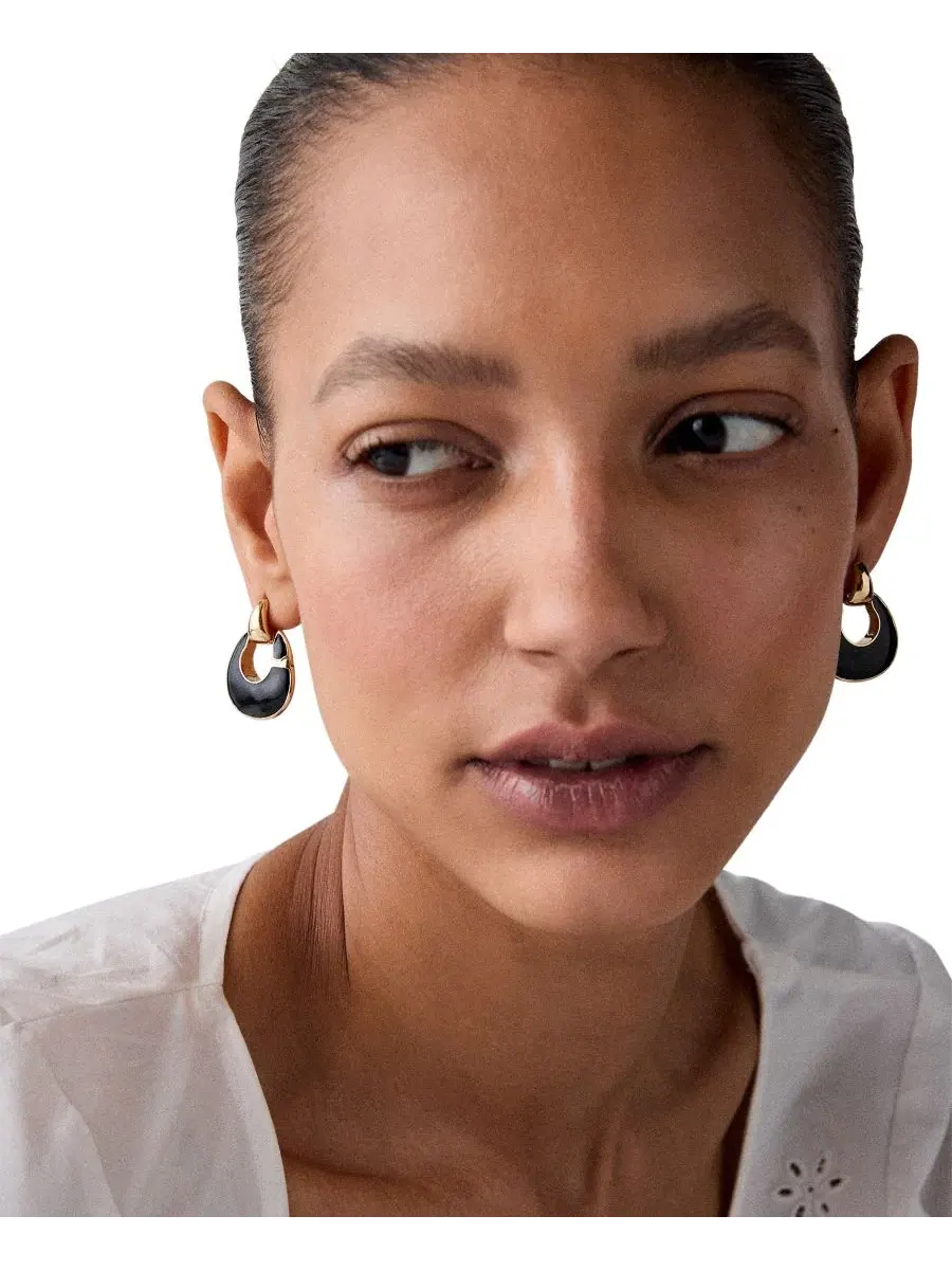 Серьги-кольца с кристаллами kate spade new york — изображение 3 из 3, оттенок черный