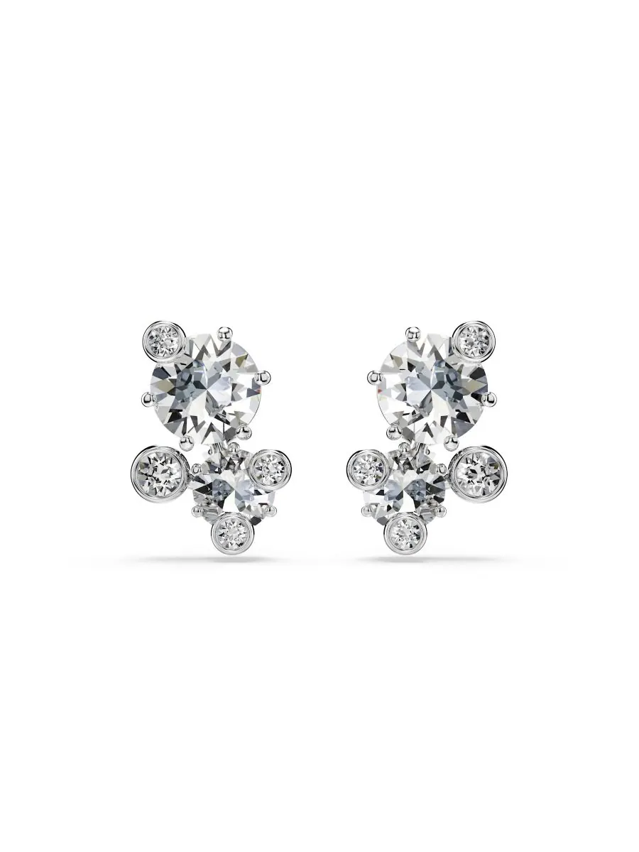 Серьги-гвоздики Constella с родиевым покрытием Swarovski — изображение 1 из 5, оттенок серебристый прозрачный