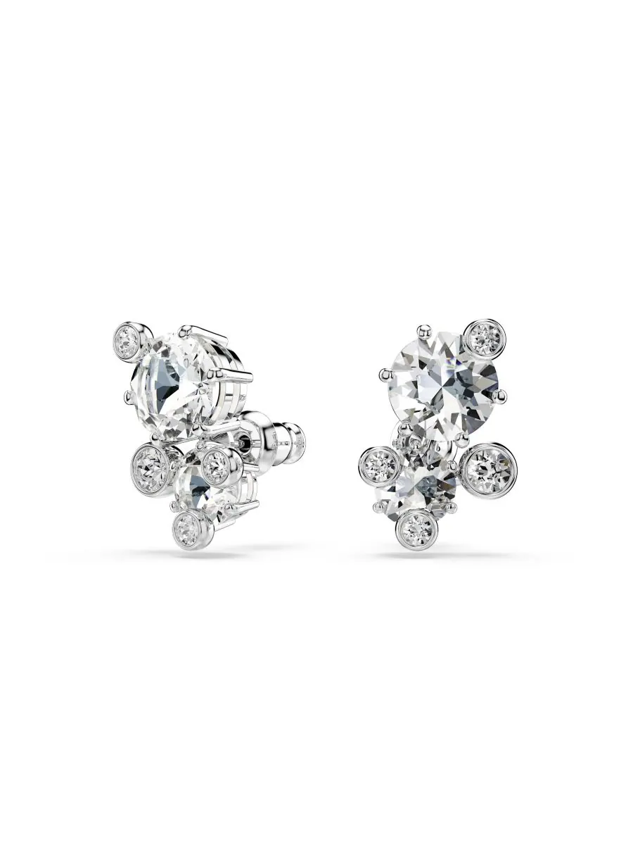Серьги-гвоздики Constella с родиевым покрытием Swarovski — изображение 2 из 5, оттенок серебристый прозрачный