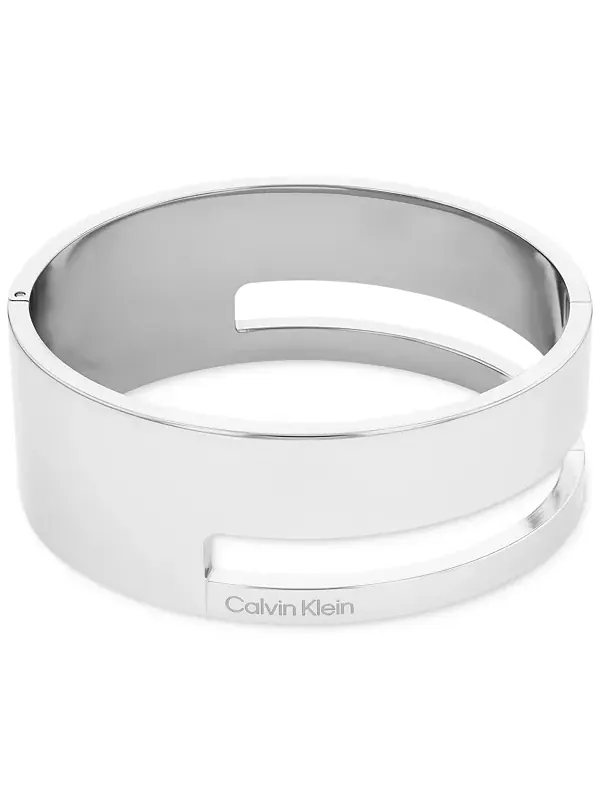 Двухцветный браслет из нержавеющей стали с геометрическим узором Calvin Klein