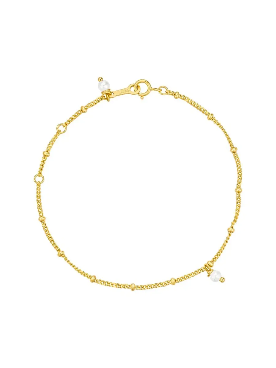 Изящный жемчужный браслет Bijou Untamed Petals — золотистый
