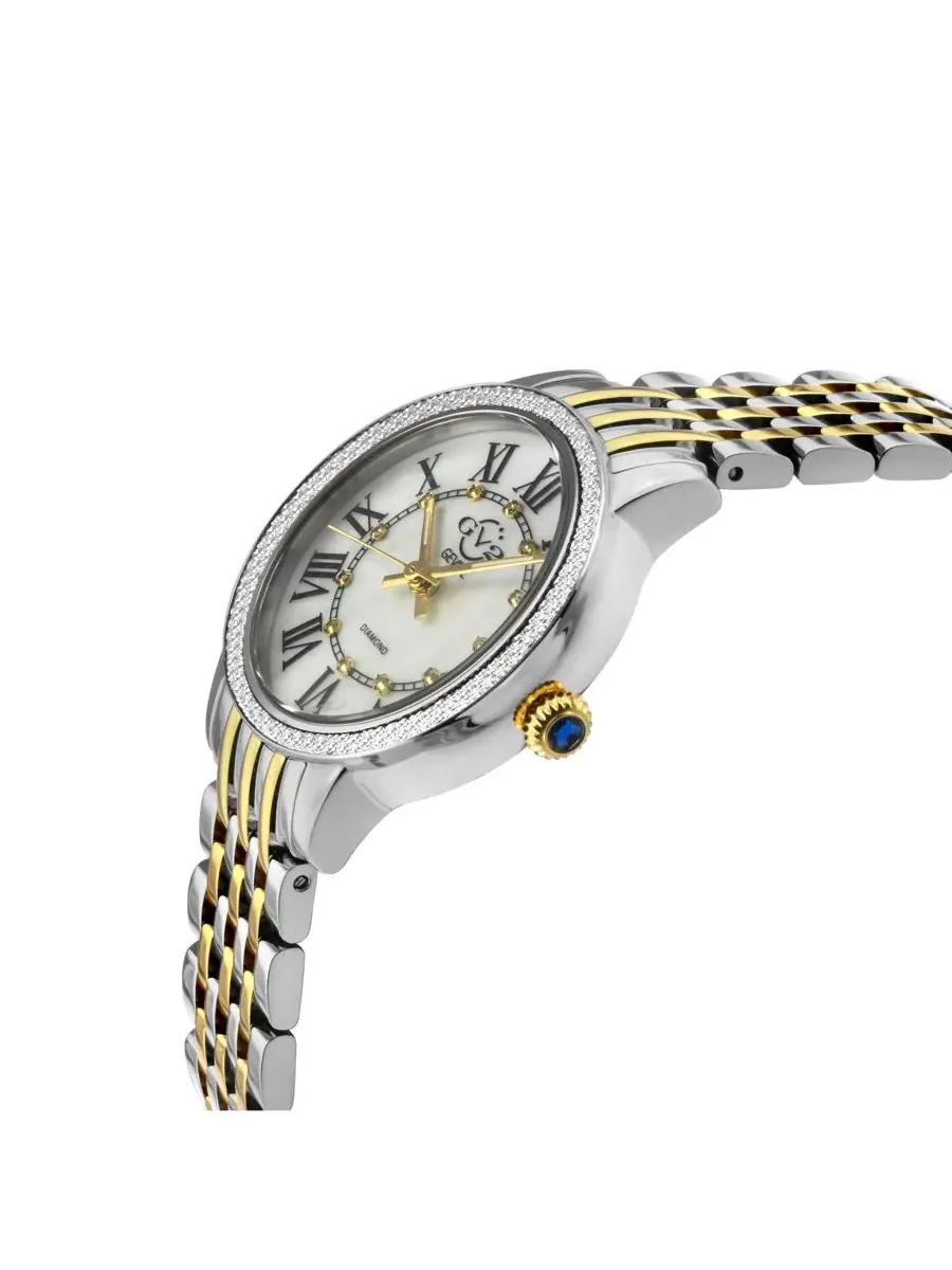 Женские часы Berletta Swiss Quartz Diamond Leather Strap GV2 by Gevril — изображение 2 из 3, оттенок серебряный