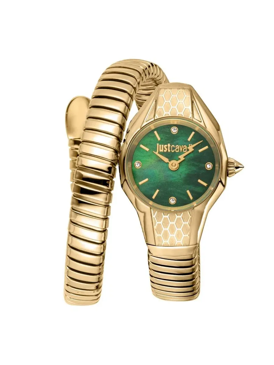 Женские часы Vivace Quartz IP Stainless Steel Bracelet Watch Just Cavalli — золотистый