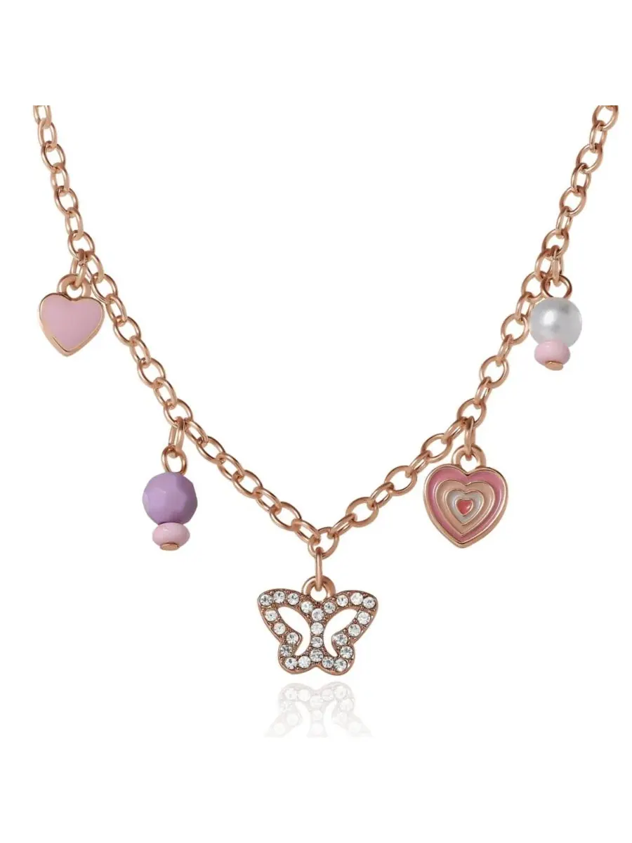 Комплект из ожерелья и сережек с сердечками Heart Charm Necklace and Earrings Set Jessica Simpson — изображение 2 из 5