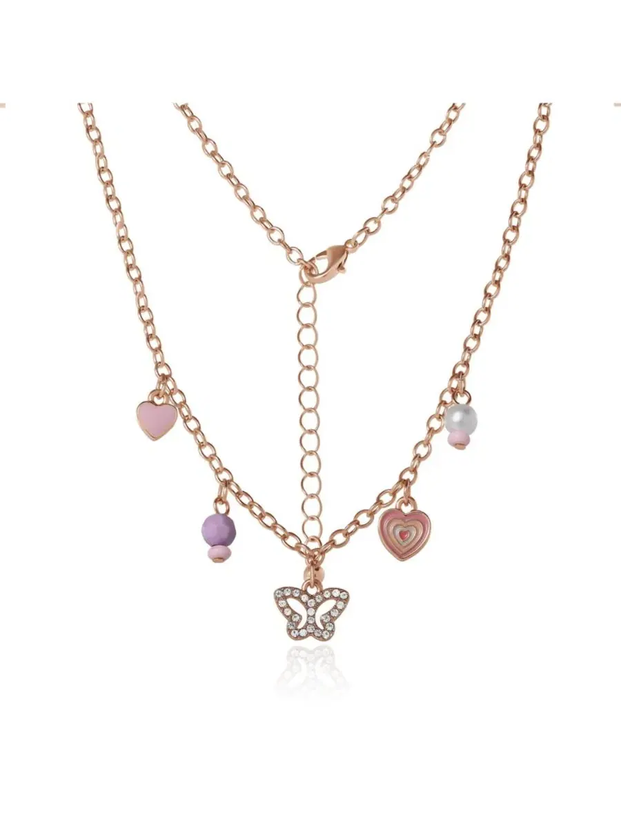 Комплект из ожерелья и сережек с сердечками Heart Charm Necklace and Earrings Set Jessica Simpson — изображение 4 из 5