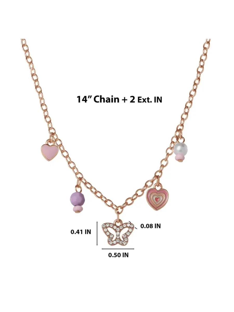 Комплект из ожерелья и сережек с сердечками Heart Charm Necklace and Earrings Set Jessica Simpson — изображение 5 из 5