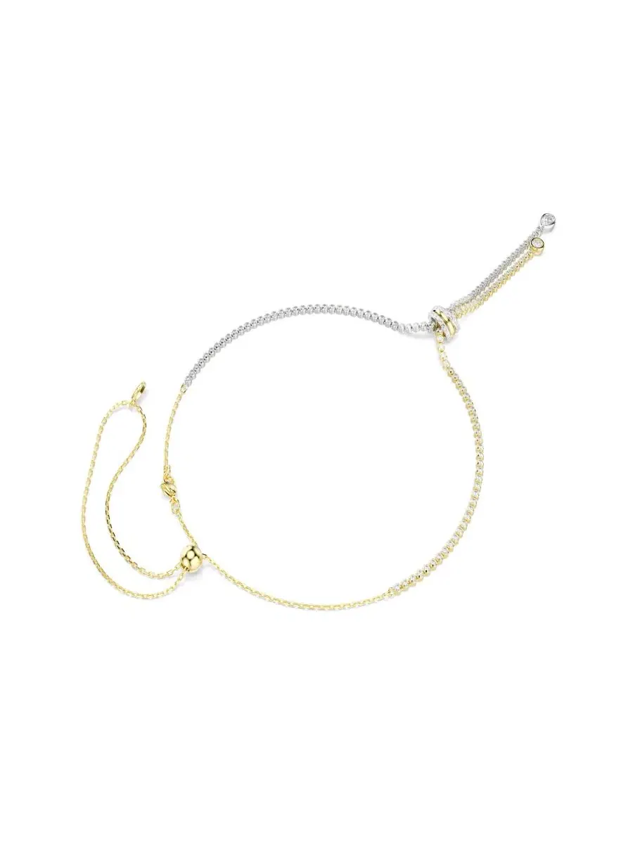 Колье с кристаллами Swarovski, модель Y, золотистого и серебристого цвета, бренд Swarovski — изображение 4 из 5