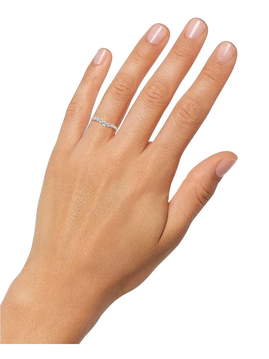 Кольцо с бриллиантами (1/2 ct. t.w.) 14K White Gold — изображение 2 из 4, оттенок золотистый