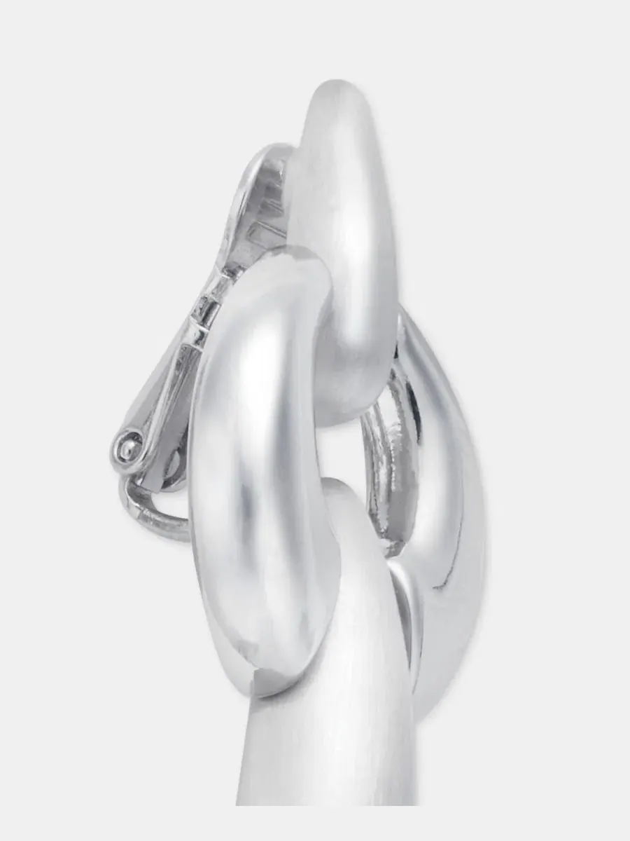 Серьги-подвески с выпуклым звеном, модель Puffy Linked Clip-On Linear Drop Anne Klein — изображение 4 из 4