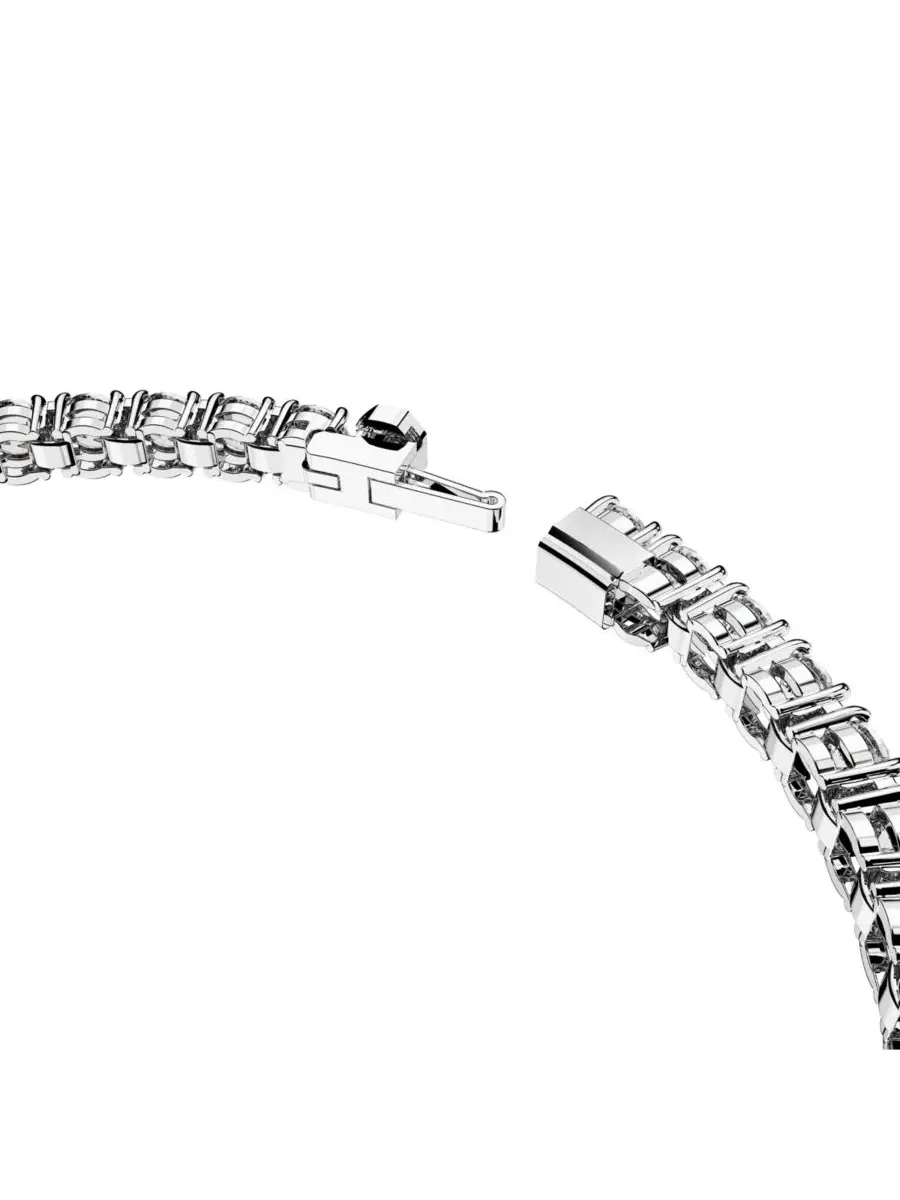 Теннисный браслет с кристаллами круглой огранки «Матрица» Swarovski — изображение 3 из 4, оттенок серебряный