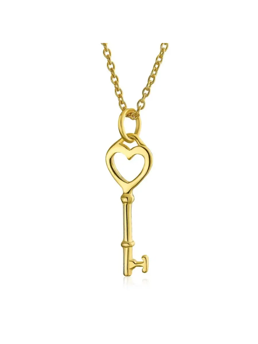 Подвеска-ключ в форме сердца из стерлингового серебра, модель Romantic Key to Her Heart Bling