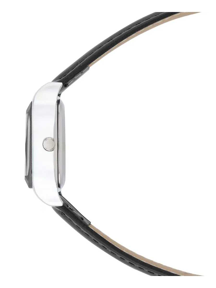 Женские часы BCBG с квадратным корпусом 27 мм, черные, Prism Glass Strap — изображение 3 из 4, оттенок черный