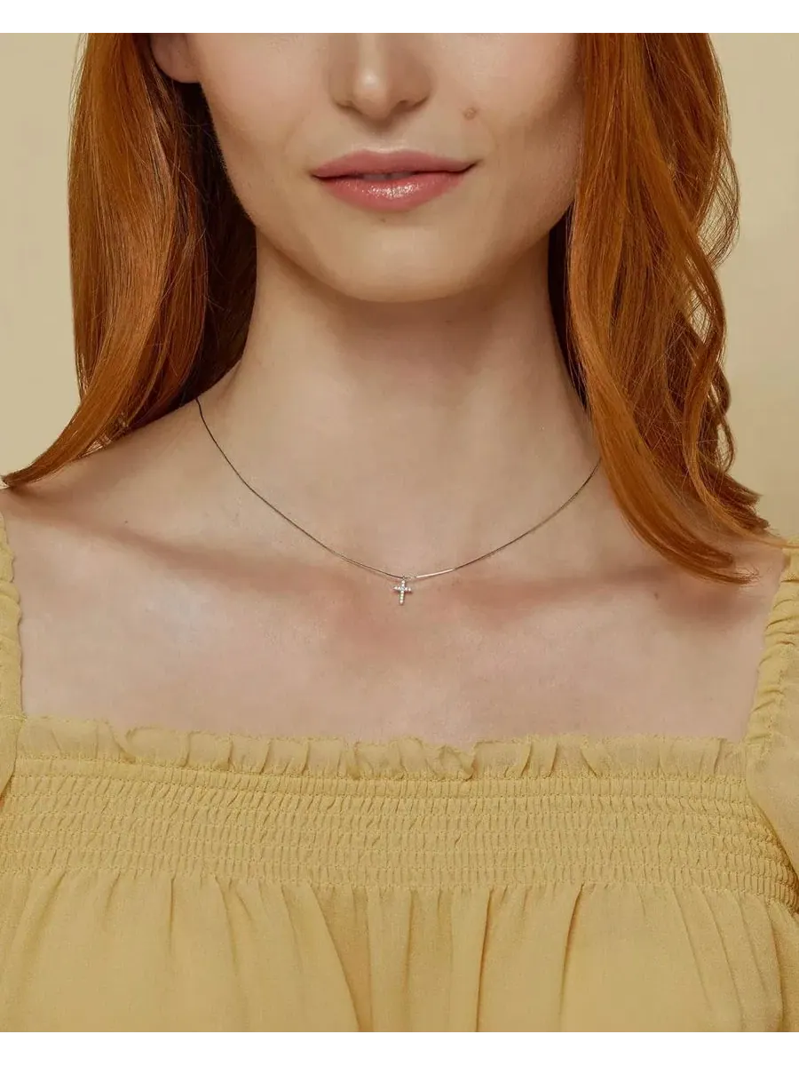 Кулон-крест Weiss с кристаллами, модель Weiss Cross Bearfruit Jewelry — изображение 2 из 4, оттенок желтый золотистый