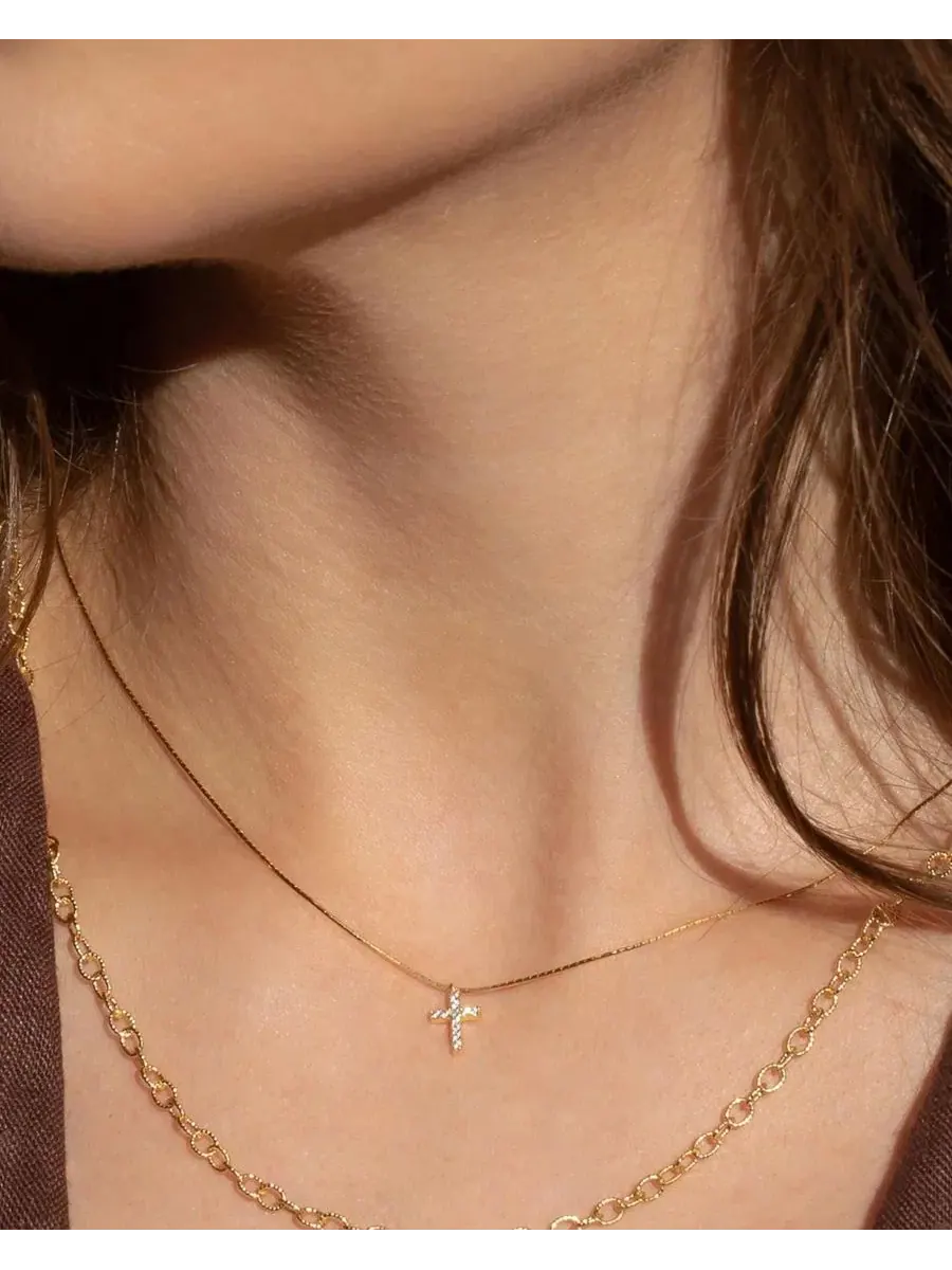 Кулон-крест Weiss с кристаллами, модель Weiss Cross Bearfruit Jewelry — изображение 3 из 4, оттенок желтый золотистый
