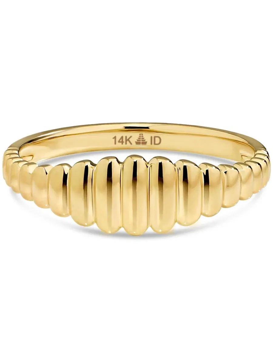 Кольцо с рифлением 14K Gold DEVATA — золотистый