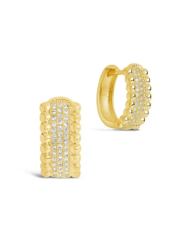 Микро-Серьги-Кольца Ellerie с кубическим цирконием Sterling Forever — изображение 1 из 4, оттенок золото