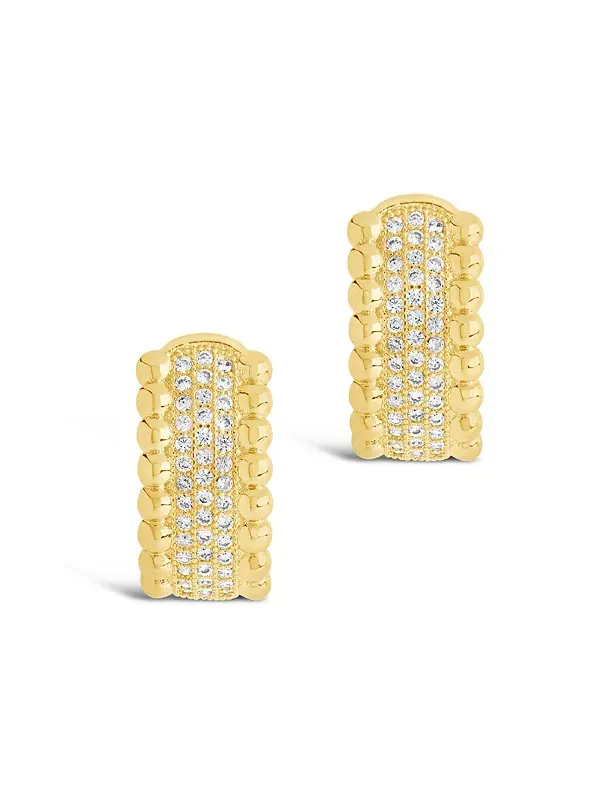 Микро-Серьги-Кольца Ellerie с кубическим цирконием Sterling Forever — изображение 2 из 4, оттенок золото