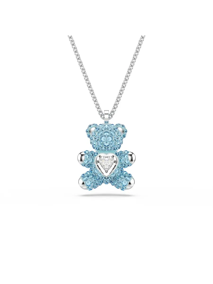 Подвеска-колье "Тедди" с родиевым покрытием Swarovski — изображение 1 из 5, оттенок синий