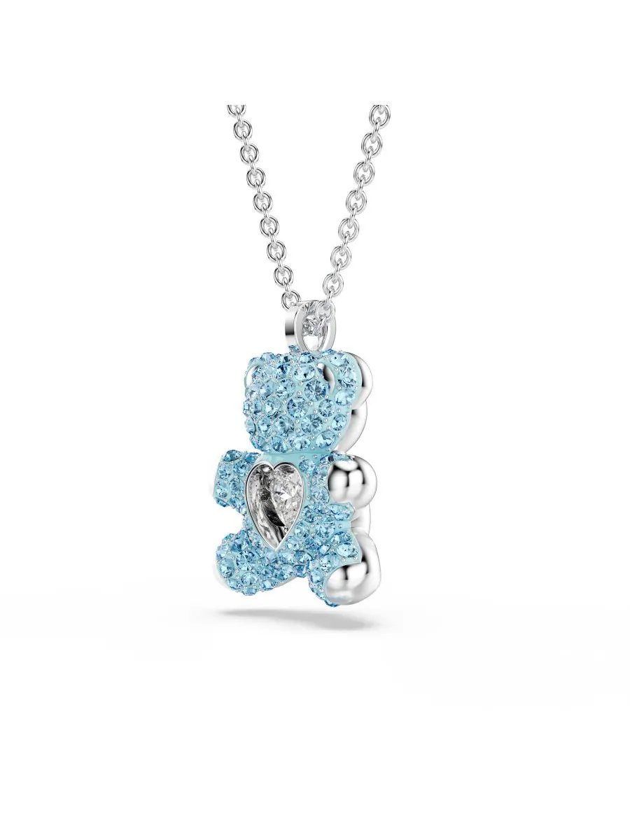 Подвеска-колье "Тедди" с родиевым покрытием Swarovski — изображение 2 из 5, оттенок синий