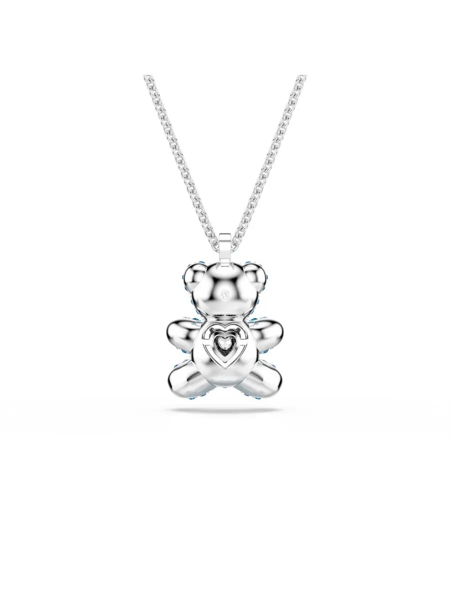 Подвеска-колье "Тедди" с родиевым покрытием Swarovski — изображение 3 из 5, оттенок синий
