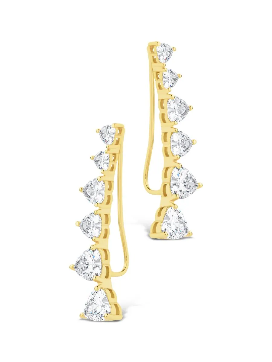 Серьги-гвоздики Jillian CZ Heart Crawler из стерлингового серебра Sterling Forever — изображение 3 из 5
