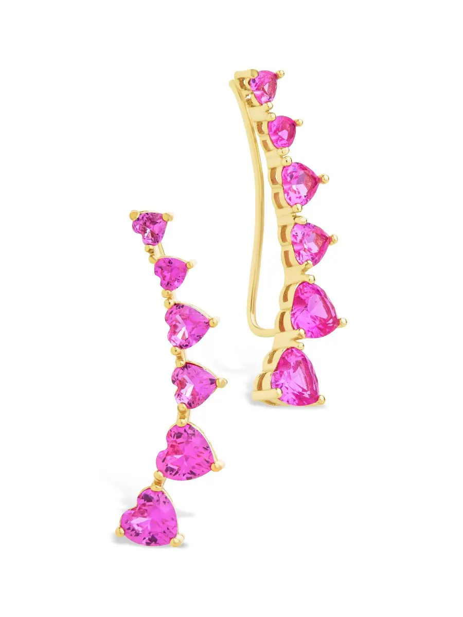 Серьги-гвоздики Jillian CZ Heart Crawler из стерлингового серебра Sterling Forever — изображение 1 из 5
