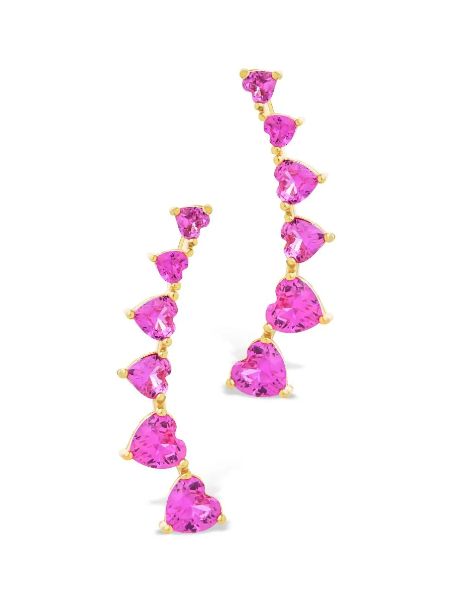 Серьги-гвоздики Jillian CZ Heart Crawler из стерлингового серебра Sterling Forever — изображение 2 из 5