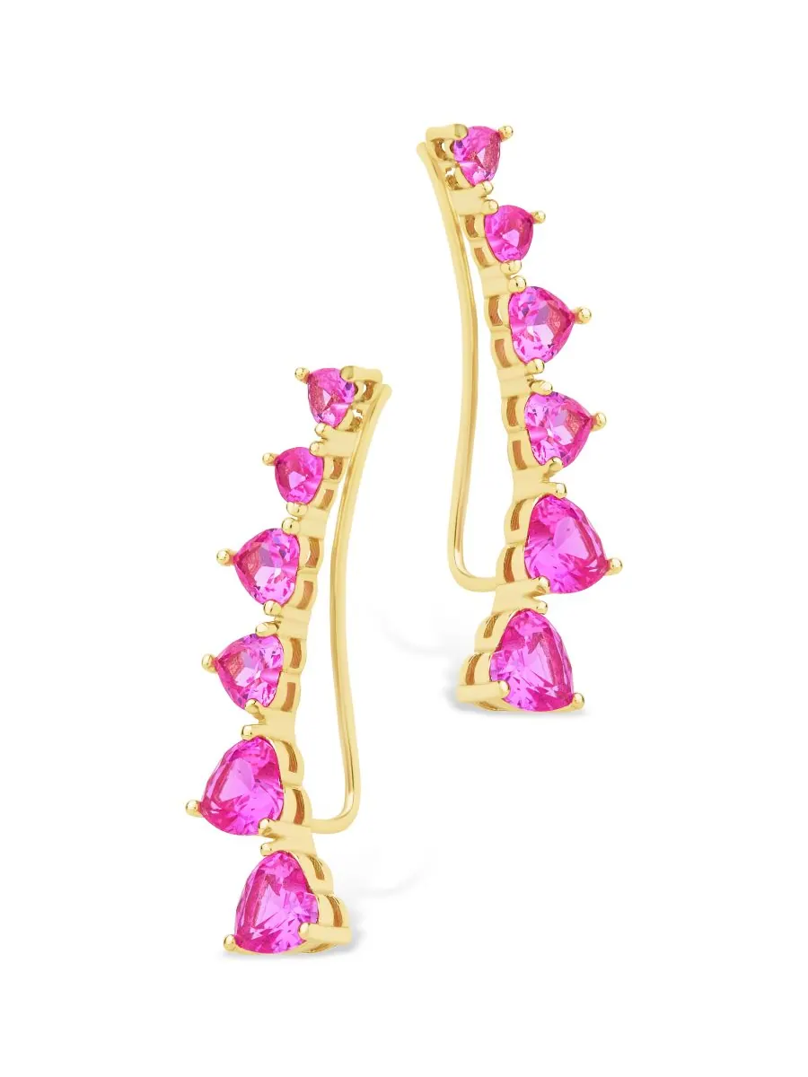 Серьги-гвоздики Jillian CZ Heart Crawler из стерлингового серебра Sterling Forever — изображение 3 из 5