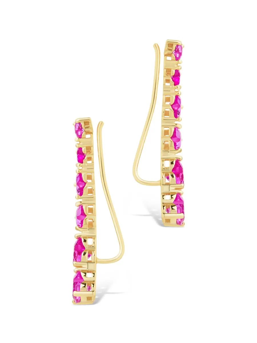 Серьги-гвоздики Jillian CZ Heart Crawler из стерлингового серебра Sterling Forever — изображение 4 из 5