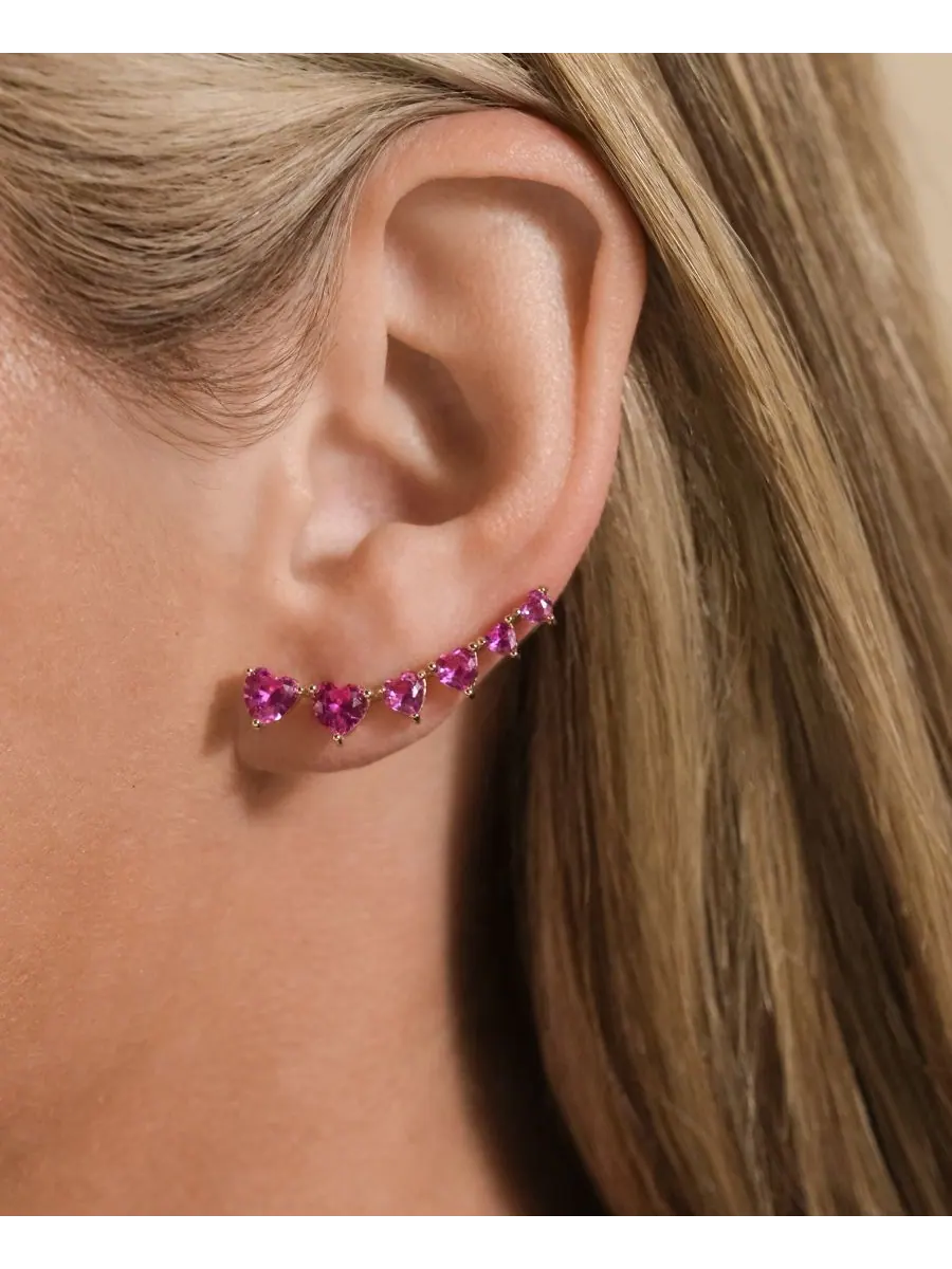 Серьги-гвоздики Jillian CZ Heart Crawler из стерлингового серебра Sterling Forever — изображение 5 из 5