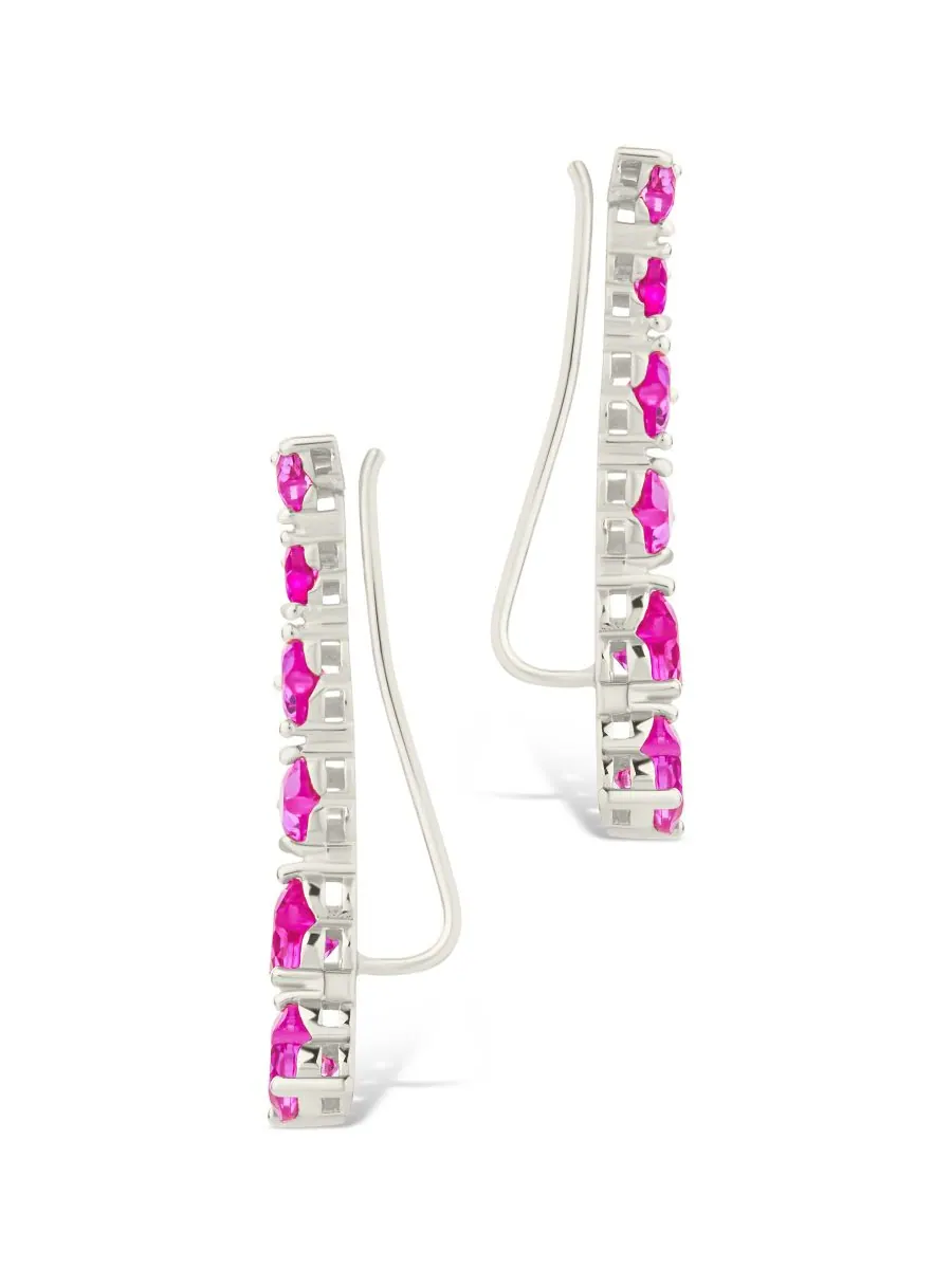 Серьги-гвоздики Jillian CZ Heart Crawler из стерлингового серебра Sterling Forever — изображение 4 из 5