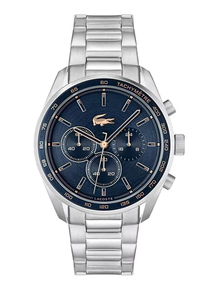 Мужские часы Boston Silver из нержавеющей стали 42 мм Lacoste — изображение 1 из 8