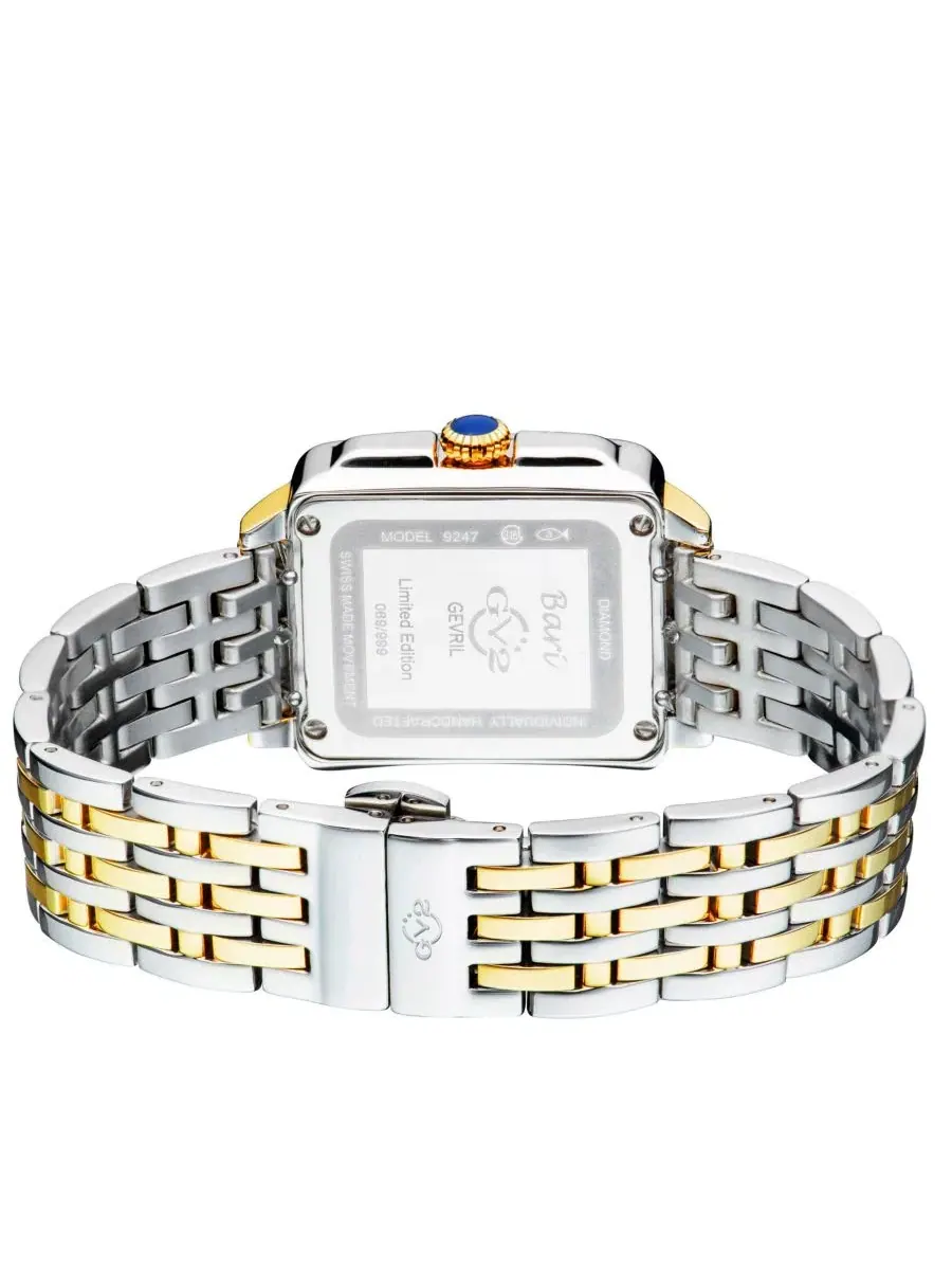 Женские часы Bari Tortoise Swiss Quartz Diamond Two tone IPYG/SS Stainless Steel Bracelet Watch GV2 — изображение 3 из 3