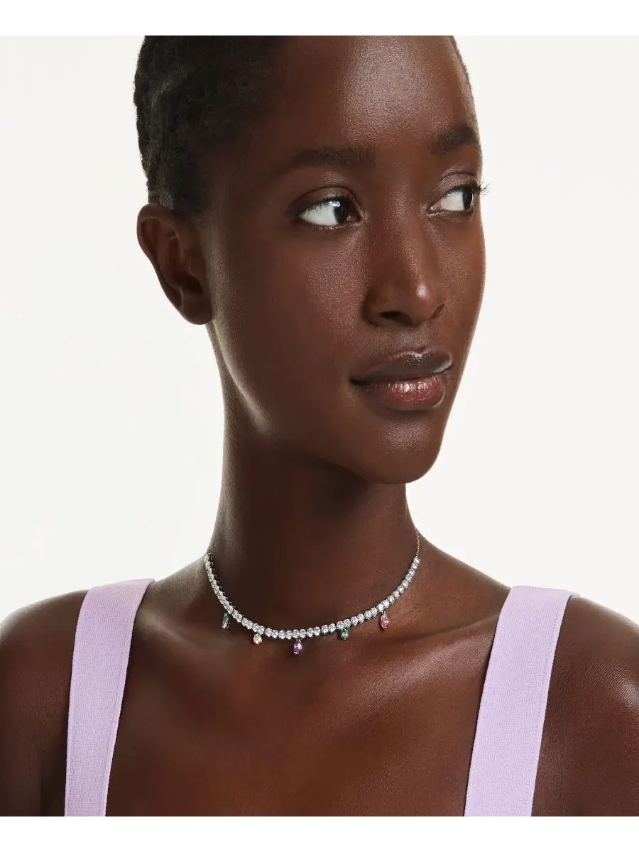 Ожерелье-чокер с кристаллами Swarovski Zirconia — изображение 4 из 7, оттенок мульти