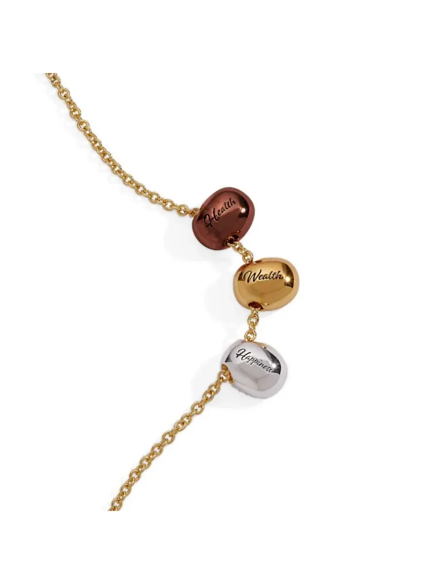 Подвеска-кулон с надписью Coffee Bean 'Happiness, Wealth, Health' Alex and Ani — изображение 2 из 3, оттенок нет цвета