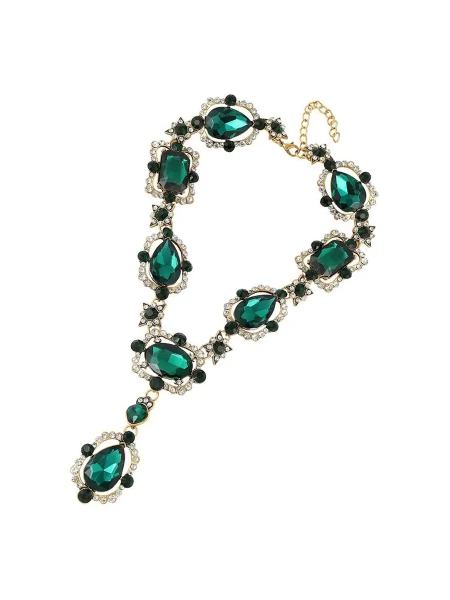 Колье SOHI Party Stone Statement Necklace — изображение 1 из 6, оттенок зеленый