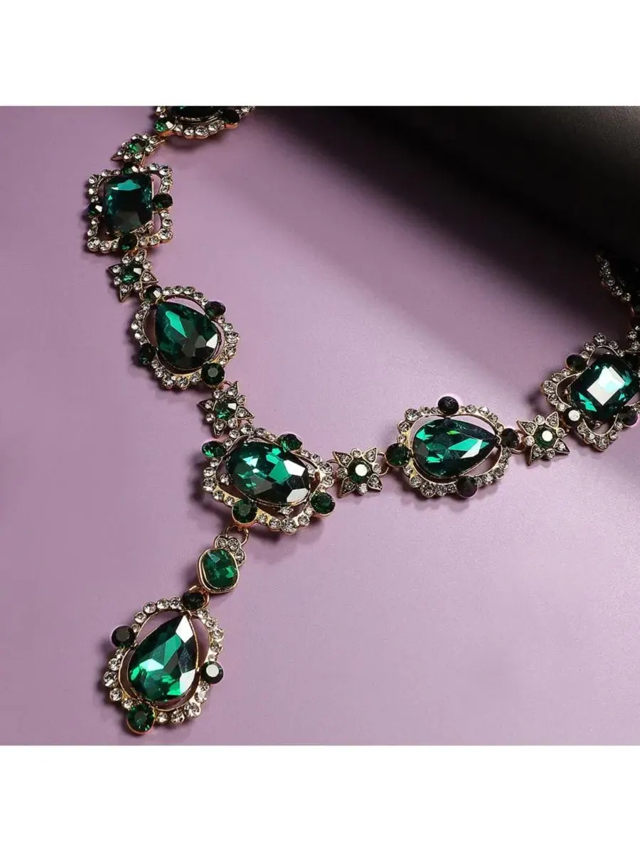 Колье SOHI Party Stone Statement Necklace — изображение 3 из 6, оттенок зеленый