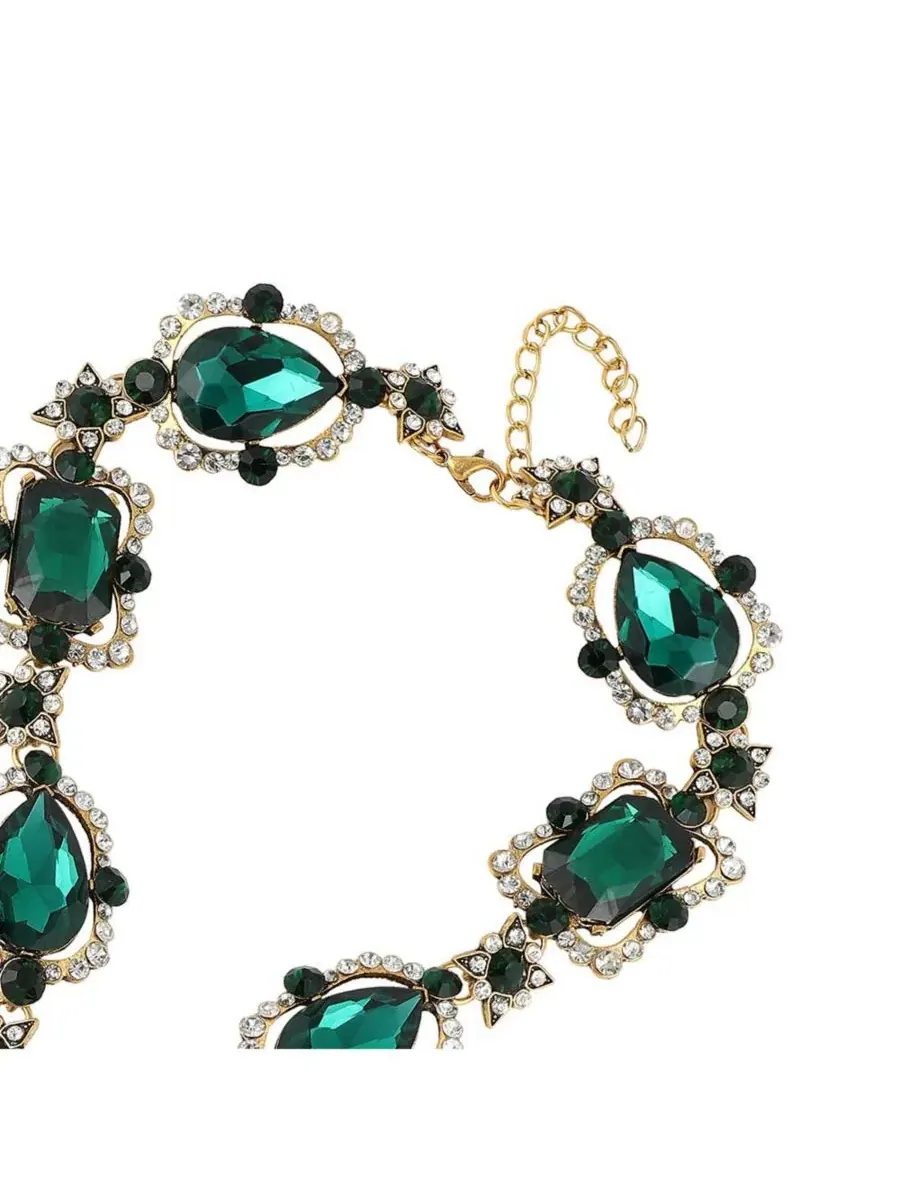 Колье SOHI Party Stone Statement Necklace — изображение 6 из 6, оттенок зеленый