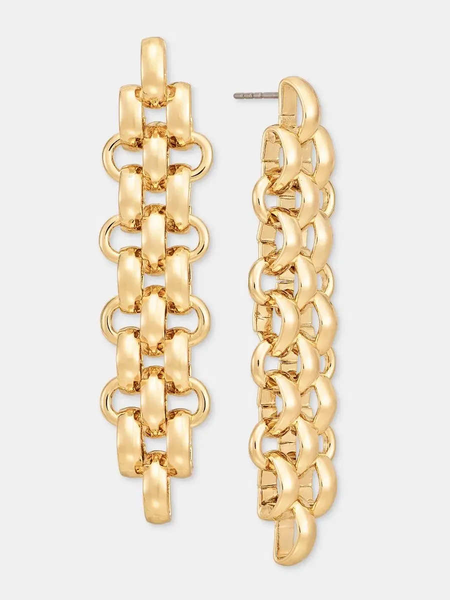 Серьги-подвески Rolo Chain Drop Lauren Ralph Lauren — изображение 2 из 3, оттенок золото