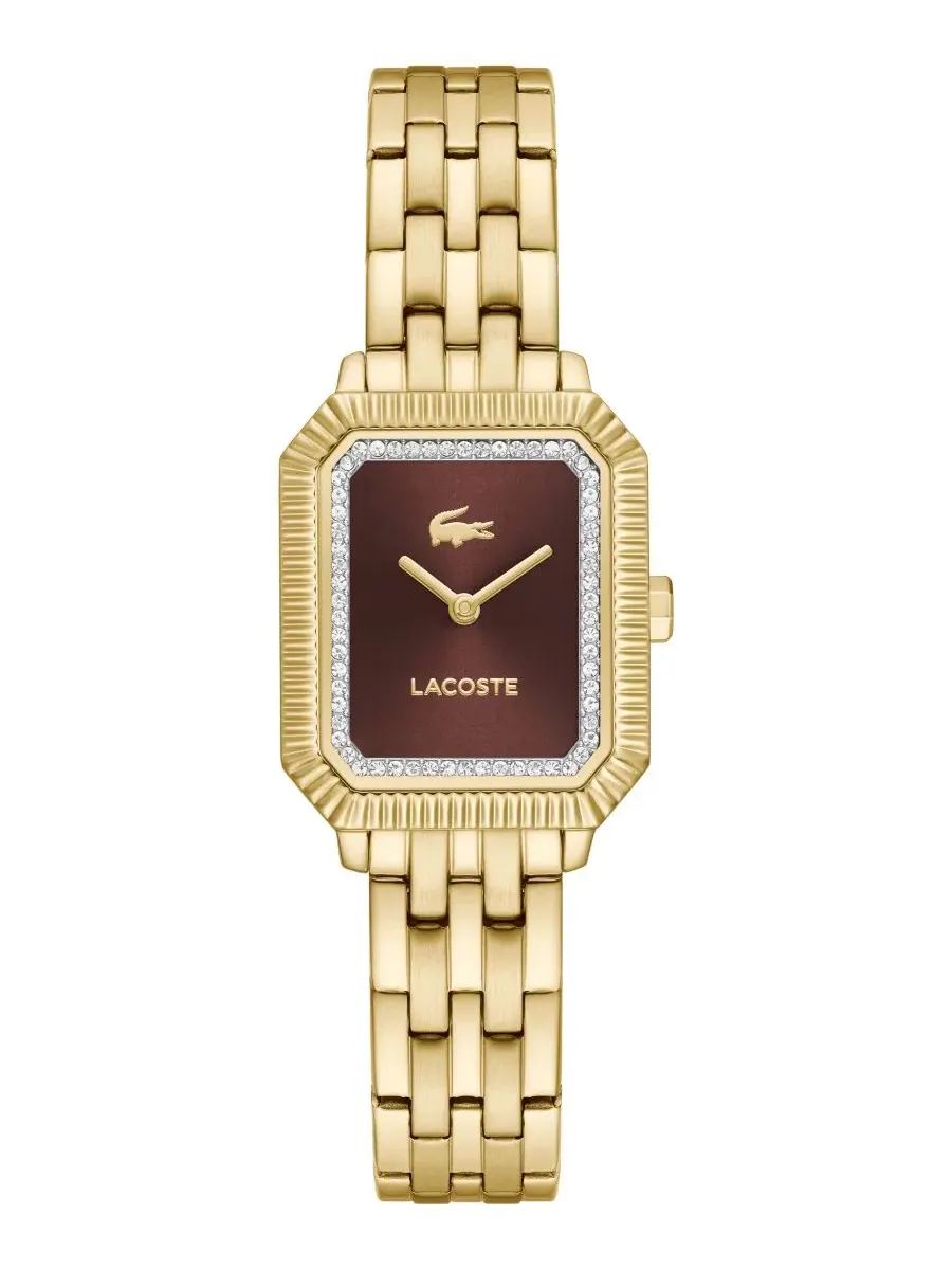 Женские часы Quartz Parisienne Gold-Tone Stainless Steel Bracelet Watch Lacoste — изображение 1 из 6, оттенок коричневый