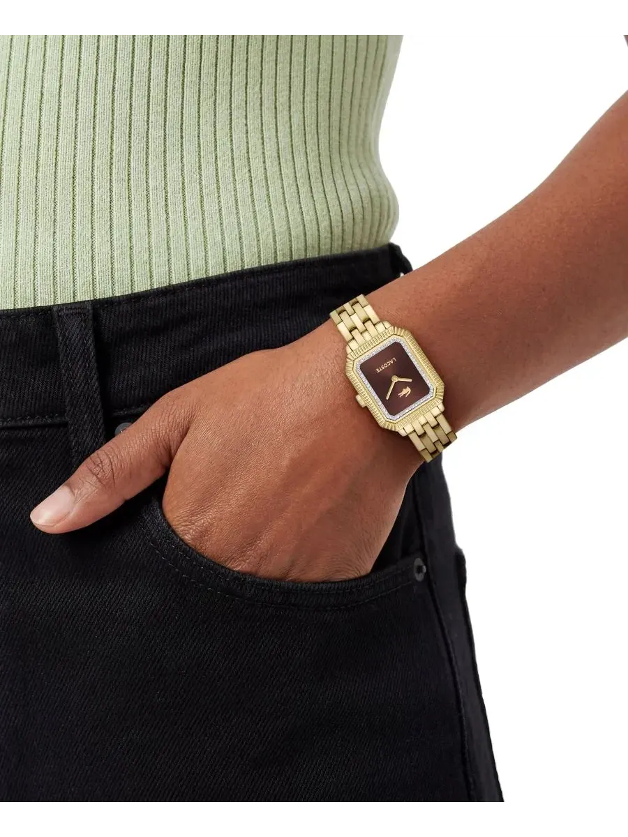 Женские часы Quartz Parisienne Gold-Tone Stainless Steel Bracelet Watch Lacoste — изображение 5 из 6, оттенок коричневый