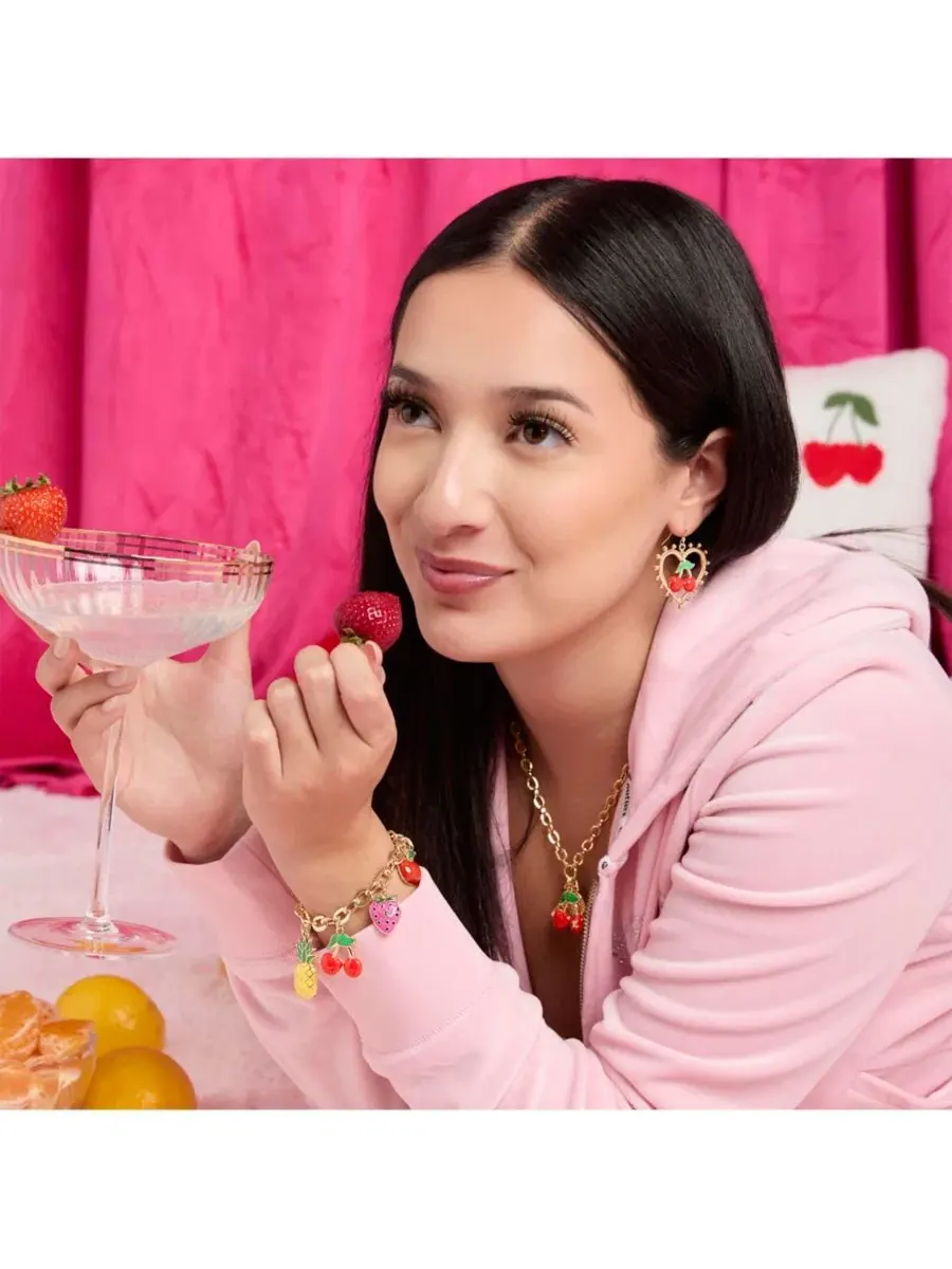 Браслет с подвесками в виде тропических фруктов Juicy Couture — изображение 2 из 8, оттенок золото