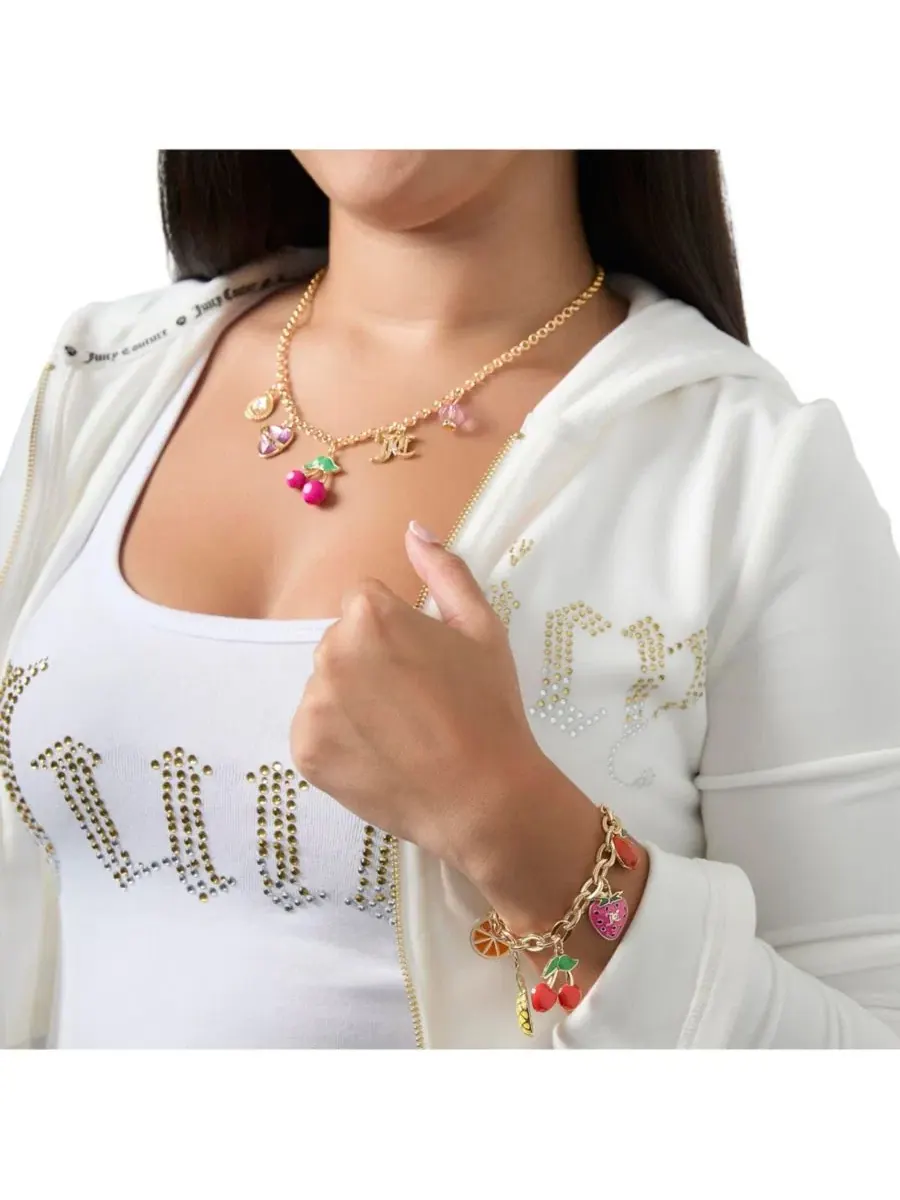 Браслет с подвесками в виде тропических фруктов Juicy Couture — изображение 7 из 8, оттенок золото