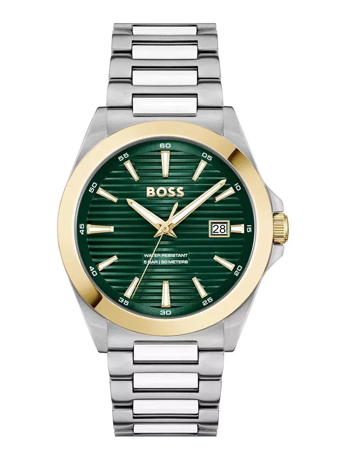 Мужские часы Strike Quartz Basic Calendar из нержавеющей стали, 41 мм Hugo Boss — изображение 1 из 3