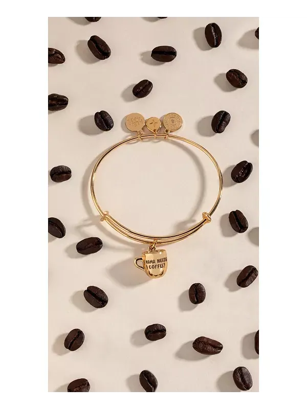Браслет с подвеской «Маме нужен кофе» Alex And Ani — изображение 3 из 4, оттенок золото