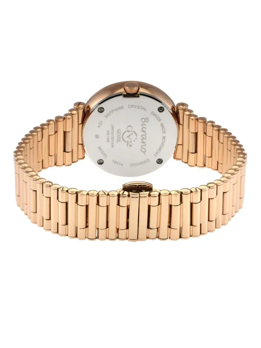 Женские часы Burano Swiss Quartz Diamond IP Stainless Steel Bracelet Watch GV2 by Gevril — изображение 3 из 3