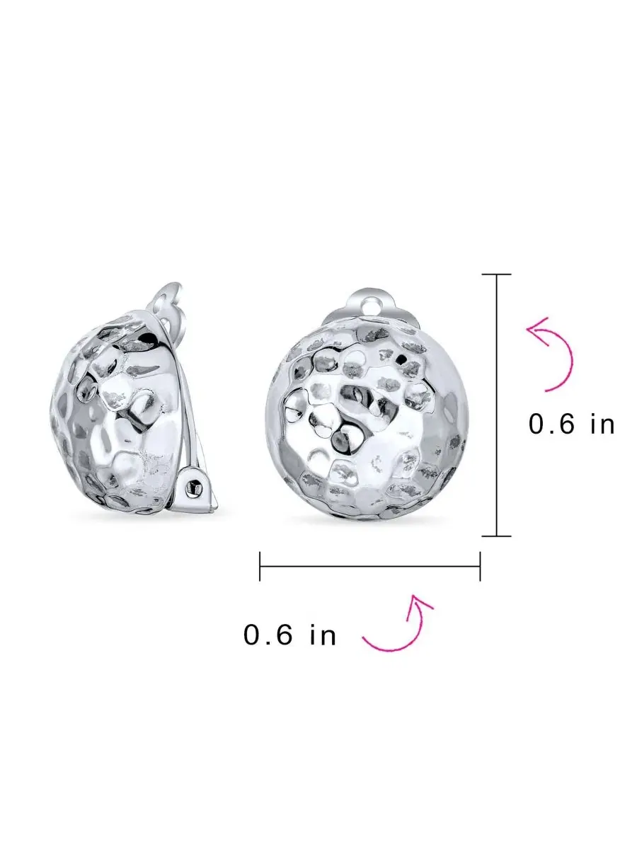 Серьги-клипсы с фактурным мячом для гольфа Bling Jewelry — изображение 4 из 4, оттенок серебряный